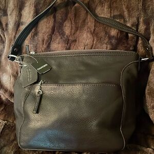 Danier dark brown leather shoulder bag